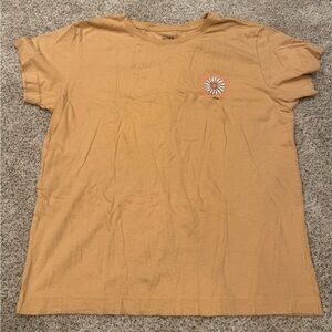 Roxy Tan Short Sleeve Tee with Floral Graphic